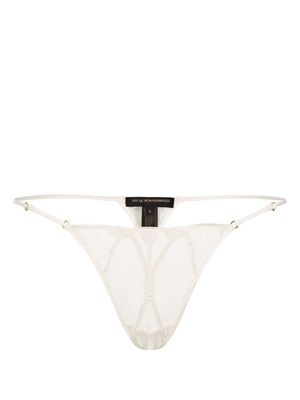 Kiki de Montparnasse Bondage mesh-panel thong - White