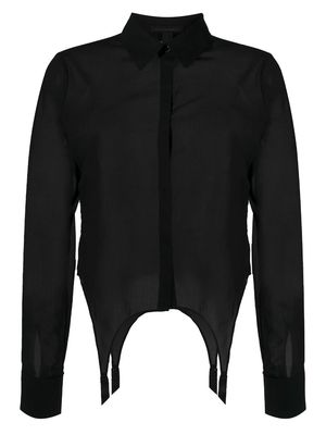 Kiki de Montparnasse cotton garter shirt - Black