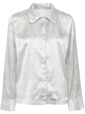 Kiki de Montparnasse floral-jacquard silk shirt - Grey