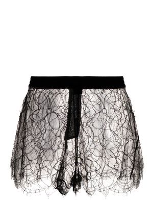 Kiki de Montparnasse floral lace boxer shorts - Black