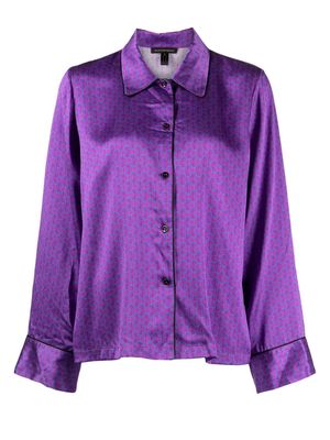 Kiki de Montparnasse Handcuff silk pajama top - Purple