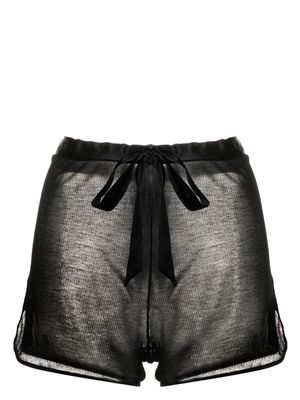 Kiki de Montparnasse Intime fine-ribbed shorts - Black