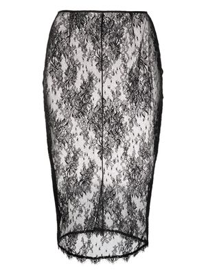 Kiki de Montparnasse Jolie floral-lace slip skirt - Black