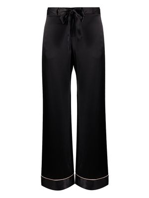 Kiki de Montparnasse Kiki silk tie-up trousers - Black