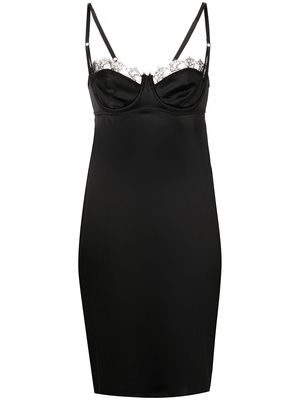 Kiki de Montparnasse lace-inset fitted dress - Black
