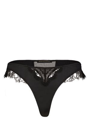 Kiki de Montparnasse Lace Inset thong - Black