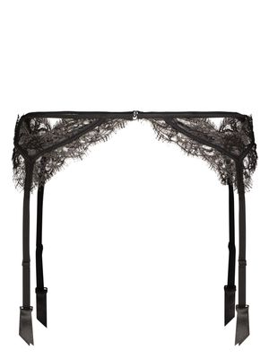 Kiki de Montparnasse lace-trim silk-blend garter belt - Black