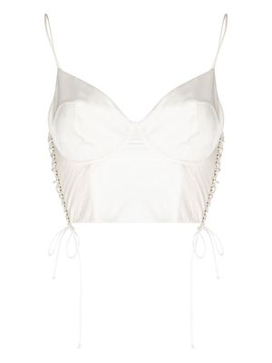 Kiki de Montparnasse lace-up fastening corset top - White