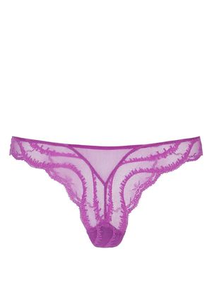 Kiki de Montparnasse Leche Moi lace thong - Purple