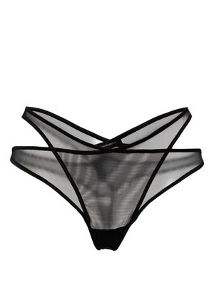 Kiki de Montparnasse Maxim layered sheer thong - Black