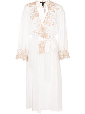 Kiki de Montparnasse Orchid lace robe - White