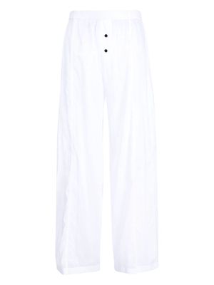 Kiki de Montparnasse piping-detail cotton pajama bottoms - White