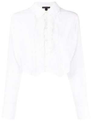 Kiki de Montparnasse ruffled tuxedo shirt - White