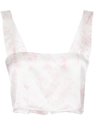 Kiki de Montparnasse Toile silk bandeau top - Pink