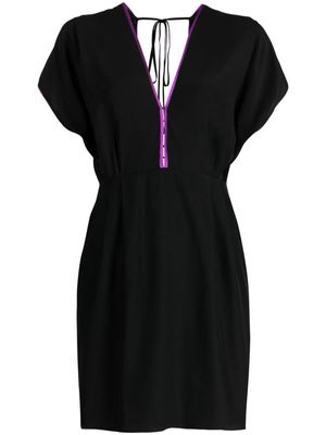Kiki de Montparnasse V-neck silk minidress - Black