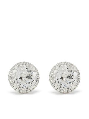 Kiki McDonough 18kt white gold Grace diamond and topaz stud earrings - Silver