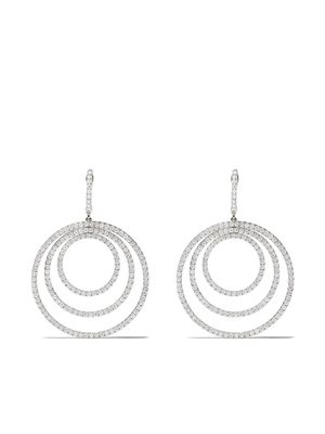 Kiki McDonough 18kt white gold Lola triple diamond hoop earrings - Silver