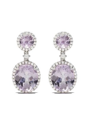 Kiki McDonough 18kt white gold Signatures lavender amethyst and diamond earrings