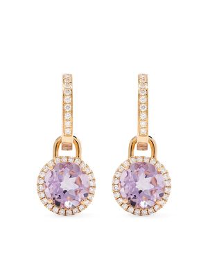 Kiki McDonough 18kt yellow gold Grace amethyst and diamond mini detachable drop earrings