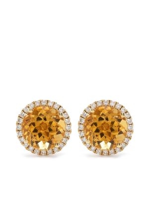 Kiki McDonough 18kt yellow gold Grace diamond and citrine stud earrings