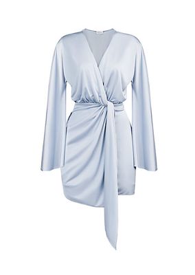 Kiko Draped Long-Sleeve Jersey Minidress