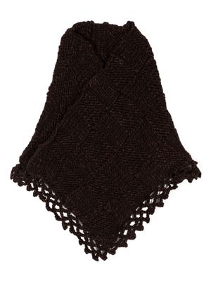 Kiko Kostadinov Aspasia checkerboard-knit wool-blend scarf - Brown