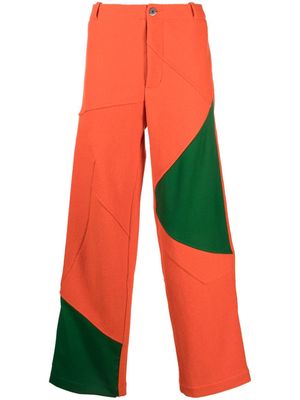 Kiko Kostadinov Aspasia panelled wide-leg trousers - Orange
