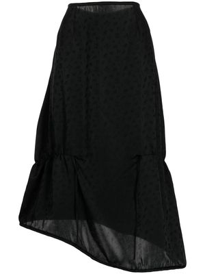 Kiko Kostadinov asymmetric printed midi skirt - Black