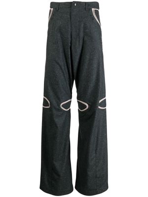 Kiko Kostadinov contrast lining straight-leg pants - Grey
