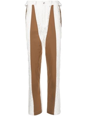 Kiko Kostadinov contrast-panel straight-leg trousers - White