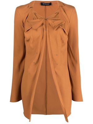 Kiko Kostadinov cut-out front-slit blouse - Brown