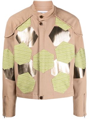 Kiko Kostadinov Dahn applique shirt jacket - Brown