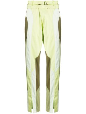 Kiko Kostadinov Daintree straight-leg panelled trousers - Green