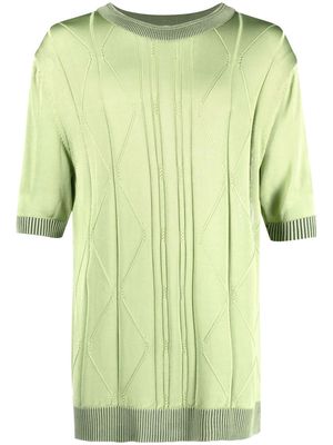 Kiko Kostadinov fine cable knit short sleeve jumper - Green