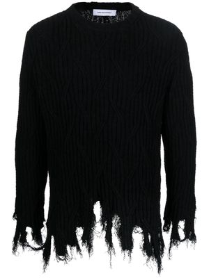 Kiko Kostadinov frayed long-sleeve sweatshirt - Black