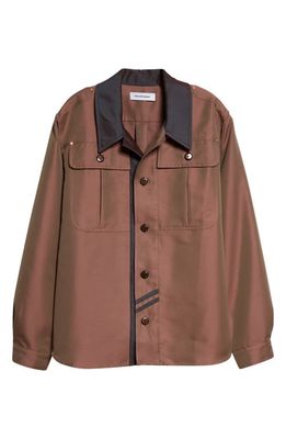 KIKO KOSTADINOV McNamara Uniform Cotton Blend Overshirt in Antique Copp/oxidized Copper
