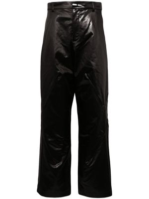 Kiko Kostadinov Melsas Darted loose-fit satin trousers - Black