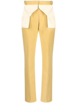 Kiko Kostadinov panelled straight-leg trousers - Yellow