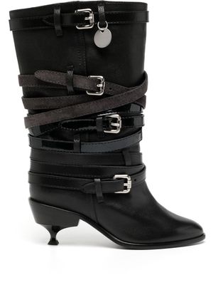 Kiko Kostadinov Quad belt leather boots - Black