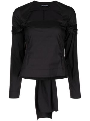 Kiko Kostadinov rear tie-fastening blouse - Black