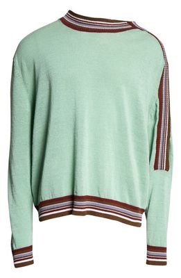 KIKO KOSTADINOV Ria Snap Sleeve Linen Blend Sweater in Mint Green