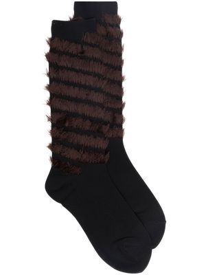 Kiko Kostadinov tufted-stripe socks - Black