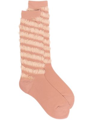Kiko Kostadinov tufted-stripe socks - Neutrals
