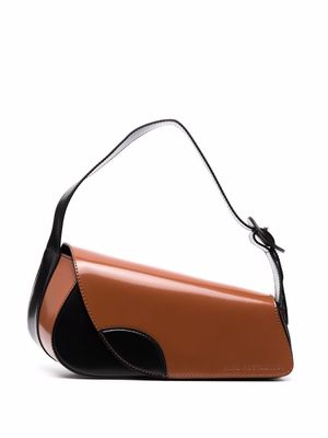 Kiko Kostadinov two-tone leather tote bag - Brown