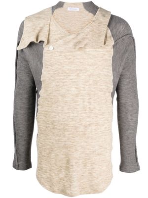 Kiko Kostadinov waffle-effect detachable-hood sweatshirt - Neutrals