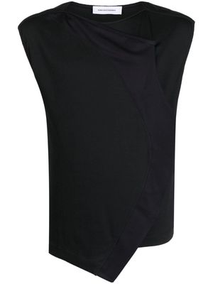 Kiko Kostadinov wave-detail cotton vest - Black