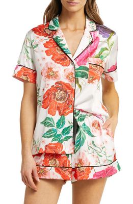 KILO BRAVA Floral Short Pajamas in Embroidered Floral Print