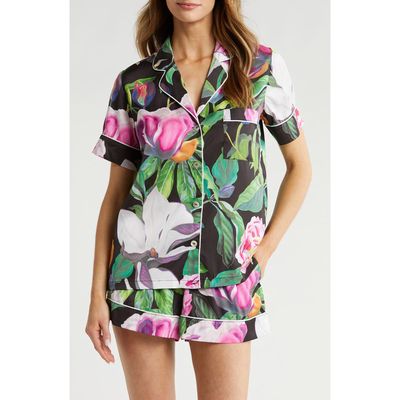 KILO BRAVA Floral Short Pajamas in Summer Shadows Print 