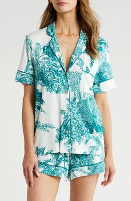 KILO BRAVA Palm Print Short Pajamas in Palm Toile Print 