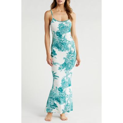 KILO BRAVA Print Maxi Slip in Palm Toile Print 